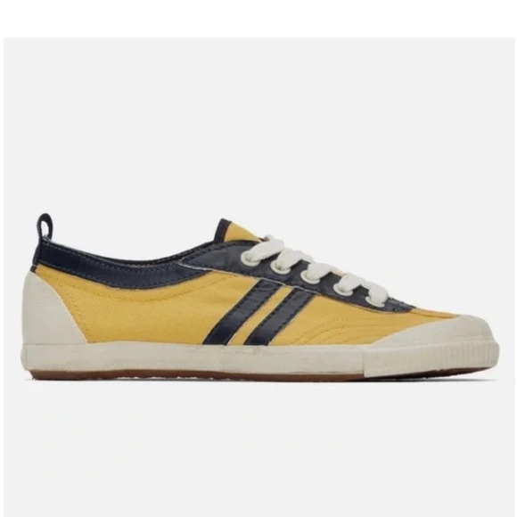 NEW in Box RE/DONE 90s Low Top Sneakers Yellow Canvas/Navy Leather Trim Size 38 - Picture 6 of 10
